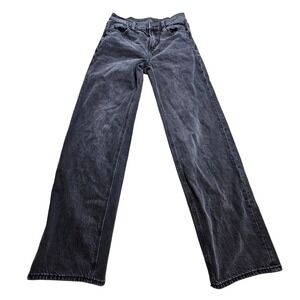 American Eagle‎ Stovepipe Jeans 000 Regular Black Strigid High Rise Straight Leg